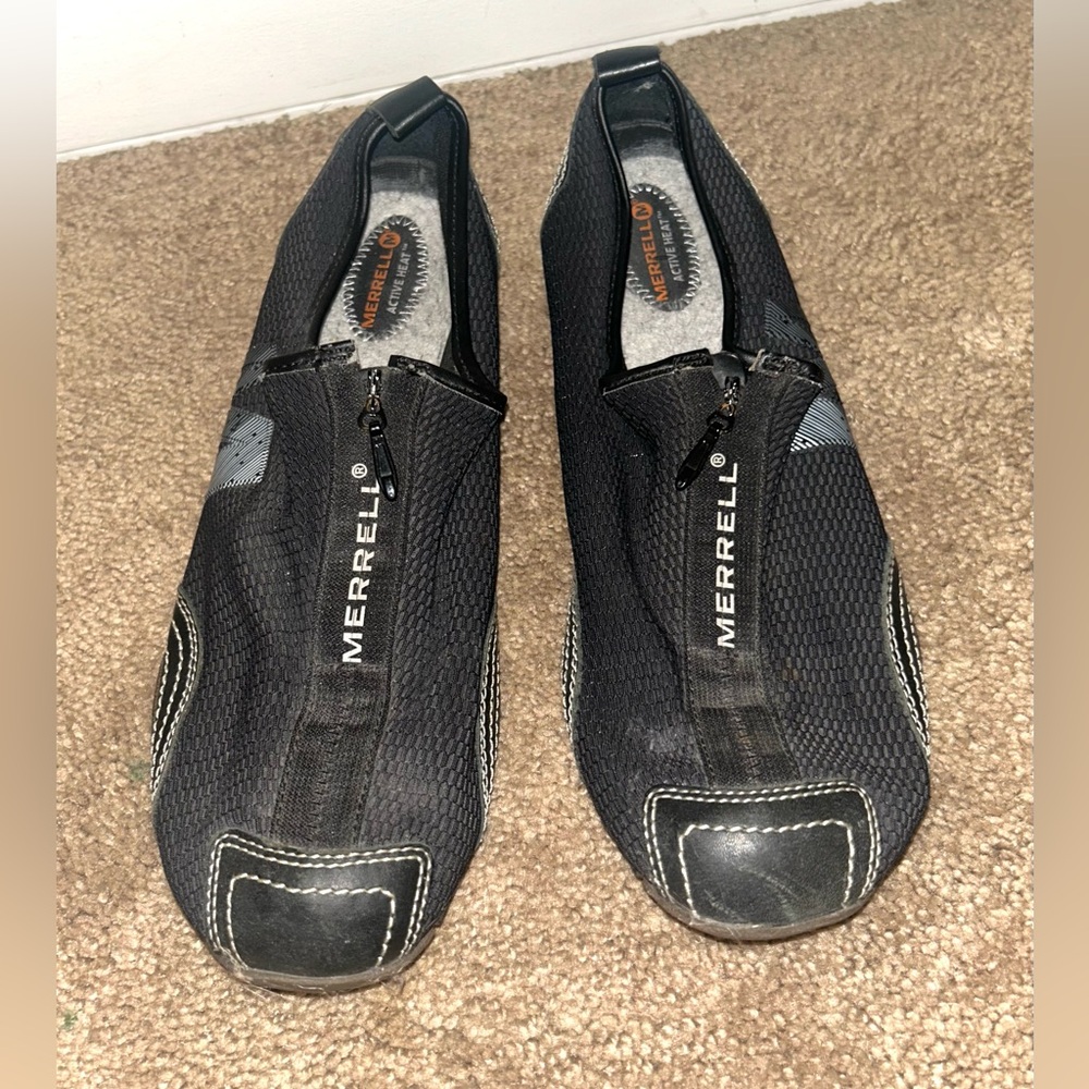 Merrell black heat ankle sneakers slip on shoes comfort 10